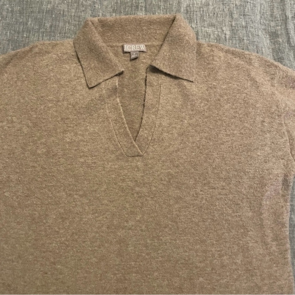 J. Crew Tan Polo Knit Sweater Medium